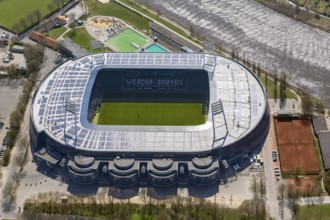 Weser stadium of SV Werder Bremen GmbH & Co. KGaA, Bundesliga, football club, solar roof, stadium