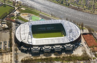 Weser stadium of SV Werder Bremen GmbH & Co. KGaA, Bundesliga, football club, solar roof, stadium