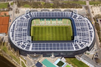 Weser stadium of SV Werder Bremen GmbH & Co. KGaA, Bundesliga, football club, solar roof, stadium