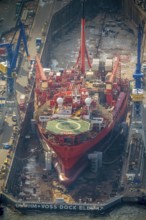 Hamburg harbour, Blohm + Voss shipyard, oil production ship on speech, Petrojarl Banff, Hamburg,