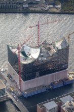 Construction site of the ElbPhilharmonie Hamburg, Philharmonie, Speicherstadt Hamburg, Elbe,