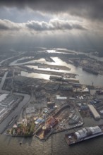 Hamburg harbour, Blohm + Voss shipyard, oil production ship on speech, Petrojarl Banff, Hamburg,