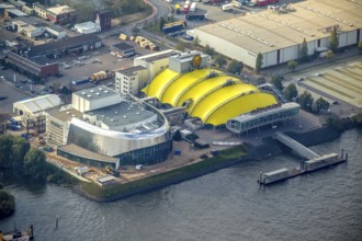 Stage Theatre Hamburg, Lion King Musical, Hamburg harbour, Hamburg, Germany, Europe, aerial view,