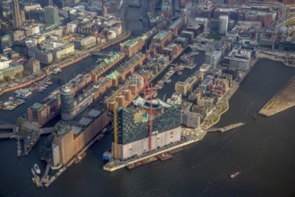 Construction site of the ElbPhilharmonie Hamburg, HafenCity, Elbe, Philharmonie, Speicherstadt