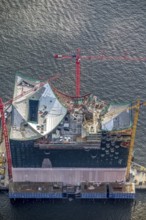 Construction site of the ElbPhilharmonie Hamburg, Philharmonie, Speicherstadt Hamburg, Elbe,