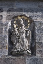 Saint sculpture at the Nativity Church in the fortified church, Hannberg, Middle Franconia,