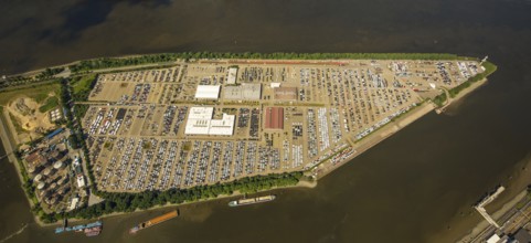 BLG AutoTerminal Hamburg, car loading in Hamburg harbour, car dump, Hamburg harbour, Elbe, Hamburg,
