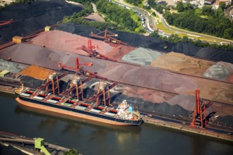 Sandauhafen, Hansaport, bulk goods, Hamburg harbour, Elbe, Hamburg, Free and Hanseatic City of