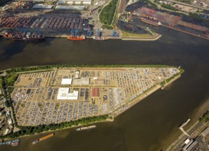 BLG AutoTerminal Hamburg, car loading in Hamburg harbour, car dump, Hamburg harbour, Elbe, Hamburg,