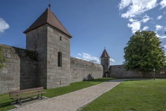 Wall and defensive towers of the third largest fortified church in Germany, built from 1461 to