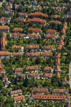 Residential streets in the forest lake neighbourhood on Schwarzwaldstrasse, Freiburg im Breisgau,