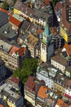 Old town of Freiburg with Schwabentor, Freiburg im Breisgau, Breisgau, Baden-Württemberg, Germany,