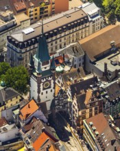 Old town of Freiburg with Schwabentor, Freiburg im Breisgau, Breisgau, Baden-Württemberg, Germany,