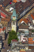 Old town of Freiburg with Schwabentor, Freiburg im Breisgau, Breisgau, Baden-Württemberg, Germany,