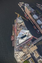 Construction site of the ElbPhilharmonie Hamburg, Philharmonie, Speicherstadt Hamburg, Elbe,