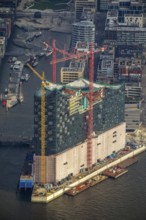 Construction site of the ElbPhilharmonie Hamburg, Philharmonie, Speicherstadt Hamburg, Elbe,