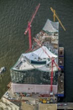 Construction site of the ElbPhilharmonie Hamburg, Philharmonie, Speicherstadt Hamburg, Elbe,