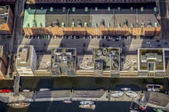 Hamburg Speicherstadt Am Sanddornkai, Kesselhaus, Hafencity, Hamburg, Germany, Europe, aerial view,