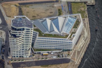 Hamburg Elbe Unilever, SAP, HafenCity, Hamburg, Germany, Europe, aerial view, birds-eyes view,