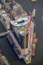 Construction site of the ElbPhilharmonie Hamburg, Philharmonie, Speicherstadt Hamburg, Elbe,