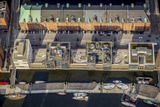 Hamburg Speicherstadt Am Sanddornkai, Kesselhaus, Hafencity, Hamburg, Germany, Europe, aerial view,