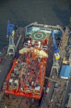 Hamburg harbour, Blohm + Voss shipyard, oil production ship on speech, Petrojarl Banff, Hamburg,