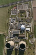Nuclear power plant Grohnde, nuclear power plant, nuclear power plant on the Weser, cooling towers,