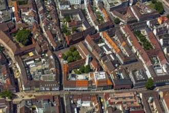 Freiburg im Breisgau, old town, Breisgau, Baden-Württemberg, Germany, Europe, aerial view,