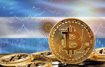 Investors in cryptocurrency and Blockchain Technology in Argentina, Concept. Bitcoin with Argentina