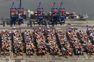 Container port, Waltershofer Hafen, container ships, Eurogate, Eurogate Container Terminal, Port of