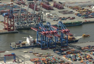 Container port, Waltershofer Hafen, container ships, Eurogate, Eurogate Container Terminal, Port of