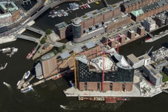 Speicherstadt, HafenCity, Elbe, Elbphilharmonie Hamburg am Kaiserkai, Hamburg harbour, Hamburg,