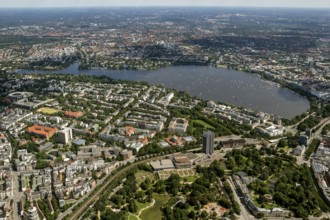Congress Centrum Hamburg, Planten un Blomen from CCH, The Radison-SAS Hotel - Hamburg's highest