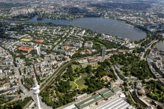 Congress Centrum Hamburg, Planten un Blomen from CCH, The Radison-SAS Hotel - Hamburg's highest