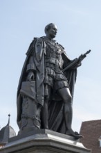 Albert, Prince of Saxony, Coburg and Gotha, statue, memorial, marketplace, Coburg, Upper Franconia,