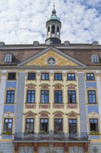 Facade, Renaissance, Town Hall, detail, Market Square, Coburg, Upper Franconia, Franconia, Bavaria,