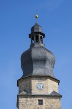 Spitalgasse, Spitaltor, Historic City Gate, Tower, detail, Coburg, Upper Franconia, Franconia,
