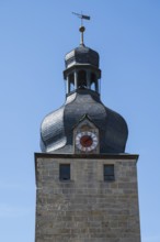 Jewish Gate, tower, detail, Coburg, Upper Franconia, Franconia, Bavaria, Germany