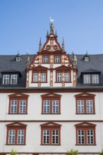 Town house on the market square, late Renaissance, detail, Coburg, Upper Franconia, Franconia,