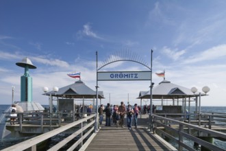 Clouds sea, jetty Grömitz, Grömitz, Baltic Sea, Schleswig-Holstein, Germany, Europe, aerial photo,