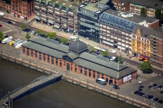 Historic fish auction hall, Hamburg harbour, Elbe, Hamburg, Free and Hanseatic City of Hamburg,