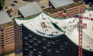 Roof construction of the Elbphilharmony, concert hall in the HafenCity in Hamburg, Elbphilharmonie