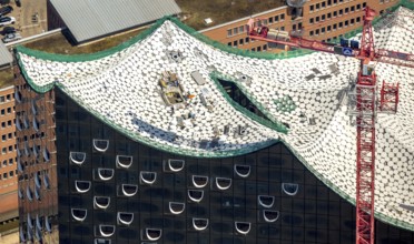 Roof construction of the Elbphilharmony, concert hall in the HafenCity in Hamburg, Elbphilharmonie