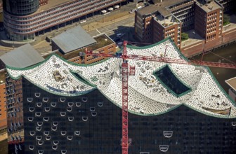Roof construction of the Elbphilharmony, concert hall in the HafenCity in Hamburg, Elbphilharmonie