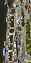 Landungsbrücken, Hamburg harbour, Elbe, Hamburg, Free and Hanseatic City of Hamburg, Germany,
