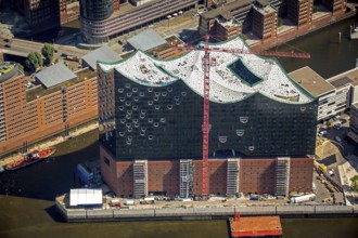 Roof construction of the Elbphilharmony, concert hall in the HafenCity in Hamburg, Elbphilharmonie
