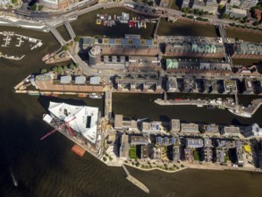 Elbphilharmonie with Hafencity, Speicherstadt, UNESCO World Heritage Site, Hamburg harbour, Elbe,