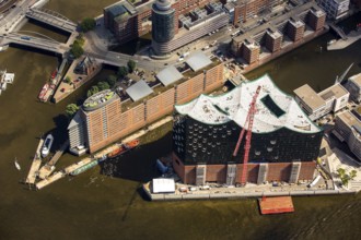 Roof construction of the Elbphilharmony, concert hall in the HafenCity in Hamburg, Elbphilharmonie