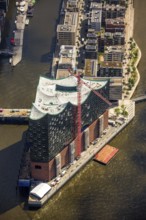 Roof construction of the Elbphilharmony, Elbphilharmonie with Hafencity, Speicherstadt, UNESCO