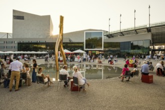 Festival Hall, sunset, Bregenz, Lake Constance, Vorarlberg, Austria